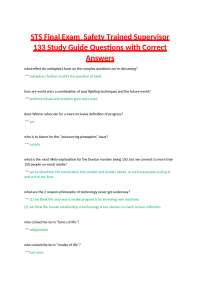 STS Final Exam  Safety Trained Supervisor 133 Study Guide Questions with Correct Answers