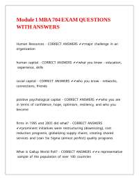 Module 1 MBA 704 EXAM QUESTIONS WITH ANSWERS