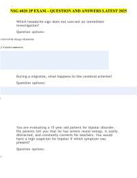 NSG 6020 3P EXAM – QUESTION AND ANSWERS LATEST 2025