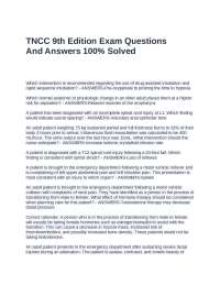 TNCC 9th Edition Exam Questions And Answers 100% Solved