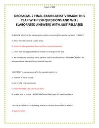 OROFACIAL 2 FINAL EXAM LATEST VERSION THIS YEAR WITH 550 QUESTIONS AND WELL ELABORATED ANS