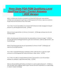 Penn State PGA PGM Qualifying Level TestFinal Exam  Correct Answers  2025 Version