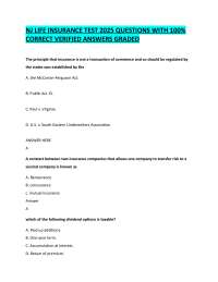 NJ LIFE INSURANCE TEST 2025 QUESTIONS WITH 100%  CORRECT VERIFIED ANSWERS GRADED