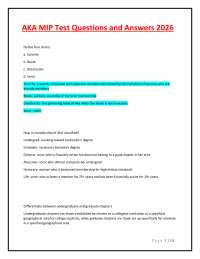 AKA MIP Test Questions and Answers