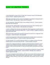 QUIZ 19 UNITEK TERM 1 QUESTIONS WITH CORRECT ANSWERS | GRADED A