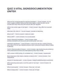QUIZ 3 VITAL SIGNS-DOCUMENTATION UNITEK QUESTIONS AND ANSWERS