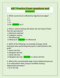 AST PRACTICE EXAM QUESTIONS WITH WELL DETAILED ANSWERS