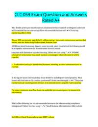 CLC 059 Exam Question and Answers Rated A+