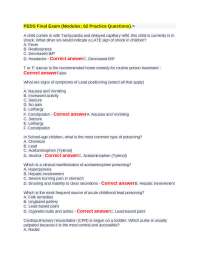 PEDS Final Exam (Modules; 62 Practice Questions).>
