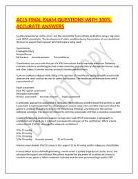 ACLS FINAL EXAM QUESTIONS WITH 100% ACCURATE ANSWERS