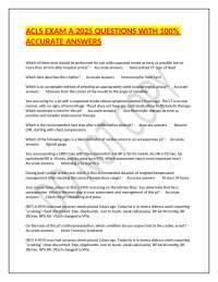 ACLS EXAM A 2025 QUESTIONS WITH 100% ACCURATE ANSWERS