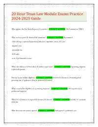 20 Hour Texas Law Module Exams Practice 2024-2025 Guide