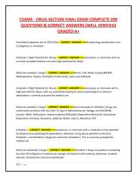CSAMS - DRUG SECTION FINAL EXAM COMPLETE 200  QUESTIONS & CORRECT ANSWERS (WELL VERIFIED)