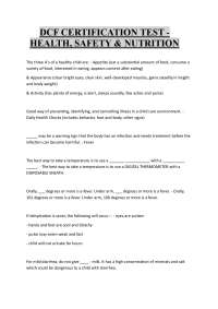 DCF CERTIFICATION TEST -  HEALTH, SAFETY & NUTRITION