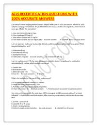 ACLS RECERTIFICATION QUESTIONS WITH 100% ACCURATE ANSWERS