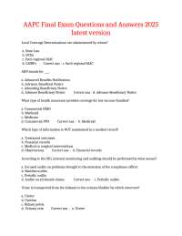 AAPC Final Exam Questions and Answers 2025 latest version