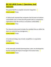 BUAD 4020 Exam 1 Questions And Answers