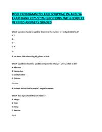 D278 PROGRAMMING AND SCRIPTING PA AND OA  EXAM BANK 2025/2026 QUESTIONS  WITH CORRECT  VER