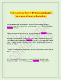ASP Associate Safety Professional Exam Questions with solved solutions.