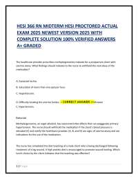 HESI 366 RN MIDTERM HESI PROCTORED ACTUAL  EXAM 2025 NEWEST VERSION 2025