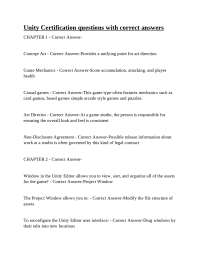 Unity Certification questions with correct answers