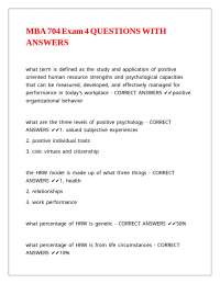 MBA 704 Exam 4 QUESTIONS WITH ANSWERS