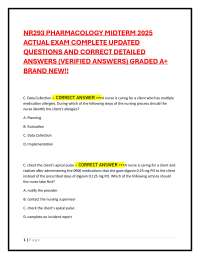 NR293 PHARMACOLOGY MIDTERM 2025 ACTUAL EXAM COMPLETE UPDATED QUESTIONS AND CORRECT ANSWERS