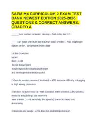 SAEM M4 CURRICULUM 2 EXAM TEST BANK NEWEST EDITION 2025-2026. QUESTIONS & CORRECT ANSWERS.