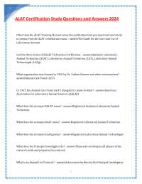 ALAT Certification Study Questions and Answers