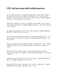 CPL Air law exam with verified answers
