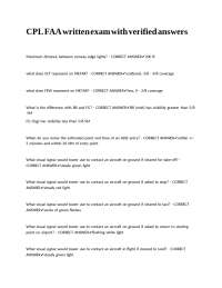 CPL FAA written exam with verified answers.