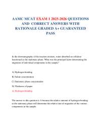AAMC MCAT EXAM 1 2025-2026 QUESTIONS AND  CORRECT ANSWERS WITH RATIONALE GRADED A+ GUARANT