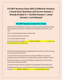ETS MFT Business Exam 2025 (2 Different Versions) | Actual Exam Questions and Correct Ans