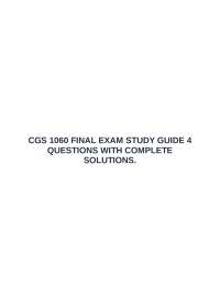 CGS 1060 FINAL EXAM STUDY GUIDE 4 QUESTIONS WITH COMPLETE SOLUTIONS