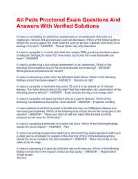 Ati peds proctored exam questions and answers with verified solutions
