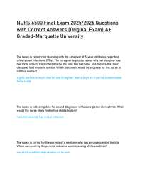 NURS 6500 Final Exam 2025/2026 Questions with Correct Answers (Original Exam) A+ Graded