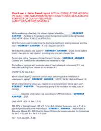 Nicet Level 1 - Water Based Layout ACTUAL EXAM] LATEST VERSION  [78 QUESTIONS AND ANSWERS]