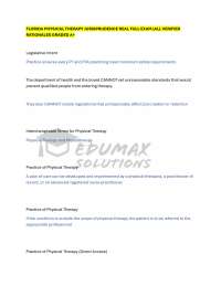 FLORIDA PHYSICAL THERAPY JURISPRUDENCE REAL FULL EXAM |ALL VERIFIED RATIONALES GRADED A+