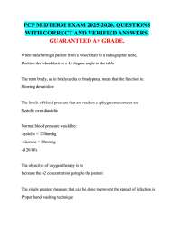 PCP MIDTERM EXAM 2025-2026. QUESTIONS  WITH CORRECT AND VERIFIED ANSWERS.  GUARANTEED A+ G