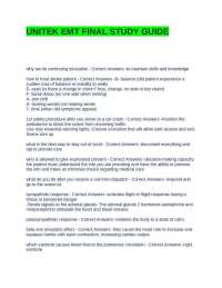 UNITEK EMT FINAL STUDY GUIDE WITH VERIFIED SOLUTIONS | GRADED A