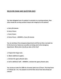 NCLEX RN EXAM AND QUESTION 2025