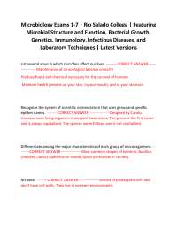 Microbiology Exams 1-7 | Rio Salado College | Featuring Microbial Structure and Function