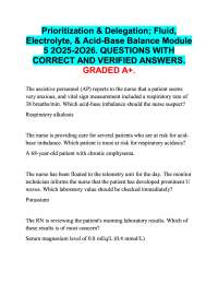 Prioritization & Delegation; Fluid,  Electrolyte, & Acid-Base Balance Module  5 2O25-2O26.