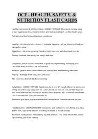 DCF - HEALTH, SAFETY, &  NUTRITION FLASH CARD
