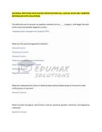 NATIONAL PESTICIDE APPLICATOR CERTIFICATION FULL ACTUAL EXAM 300+ VERIFIED RATIONALES WITH