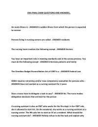 CNA FINAL EXAM QUESTIONS AND ANSWERS..