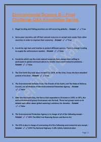 Environmental Science B Final Challenge Q&A Knowledge Series Series.