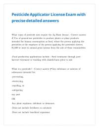 NYSDEC Pesticide Applicator License Exam with precise detailed answers