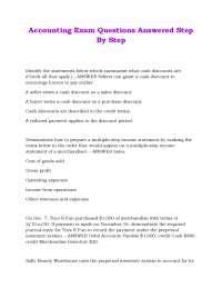 Accounting Exam Questions Answered Step By Step