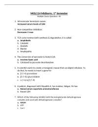 MOL114 Midterm; Semester 1 (University of Notre Dame)